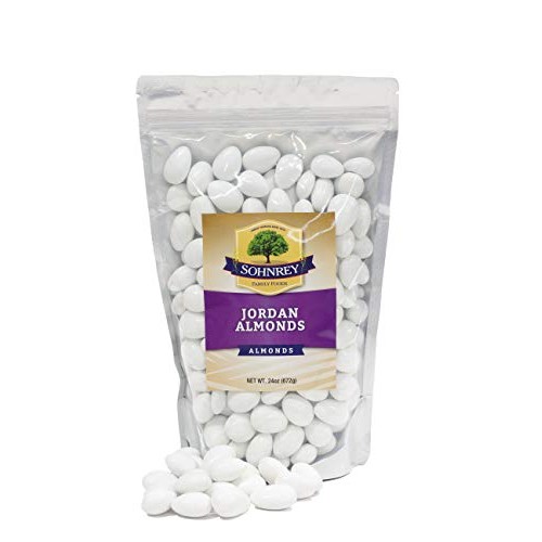 White Jordan Almonds Wedding Shower Party Favor Premium Fine Can