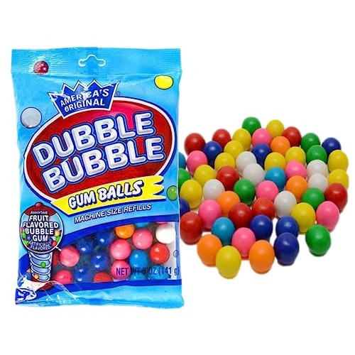 Dubble Bubble Cotton Candy and Fruit Flavored Gum Balls 2 Bags B...