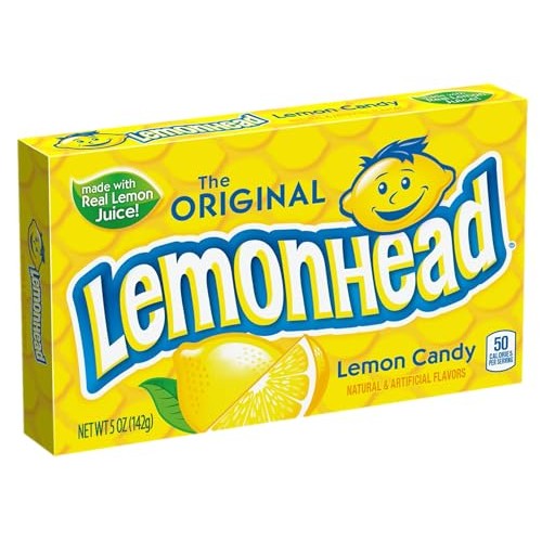 Lemonhead Hard Lemon Candy, 5 Oz Movie Theater Candy Box | Lemon...