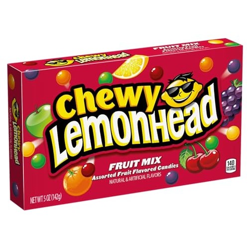 Lemonhead Hard Lemon Candy, 5 Oz Movie Theater Candy Box | Lemon...
