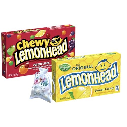 Lemonhead Hard Lemon Candy, 5 Oz Movie Theater Candy Box | Lemon...
