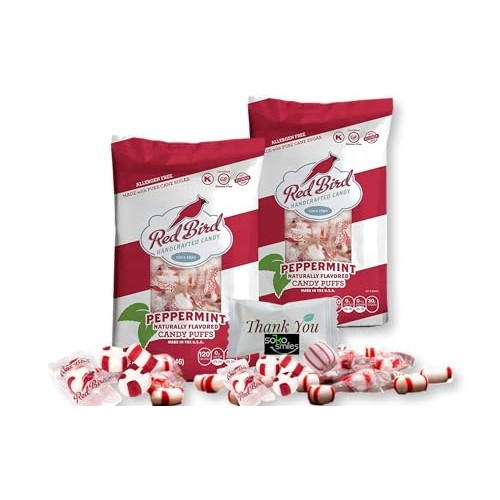 Red Bird Soft Peppermint Puffs Candy Two Bags | Melt Away Mint...