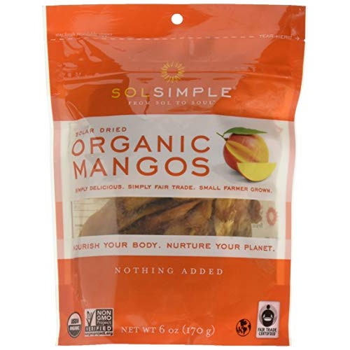 Sol Simple Dried Mango, 6 Ounce