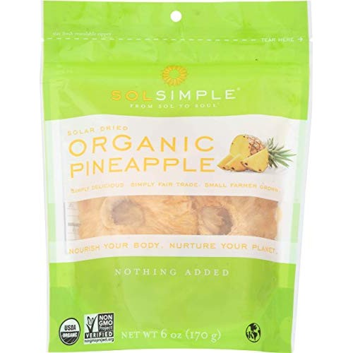 Sol Simple Dried Pineapple, 6 Ounce