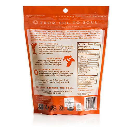 Sol Simple Solar Dried Mango Snack, Ethical Trade From Nicaragua