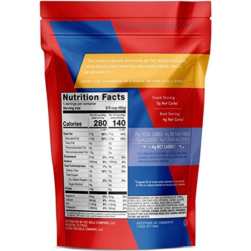 Sola Granola, Low Carbs, Gluten Free Blueberry Cinnamon, 11 Oun