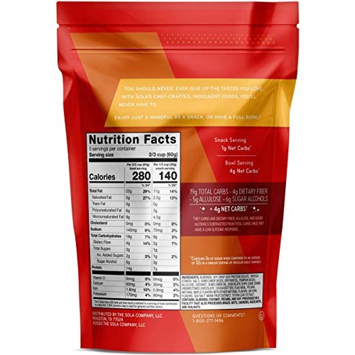 Sola Granola, Low Carbs, Gluten Free Maple Pecan Chocolate, 11