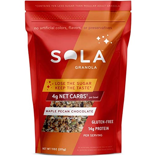 Sola Granola, Low Carbs, Gluten Free Maple Pecan Chocolate, 11