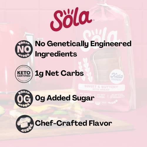 Sola Keto Sweet & Buttery White Bread - Delicious Non-GMO, No Ad...