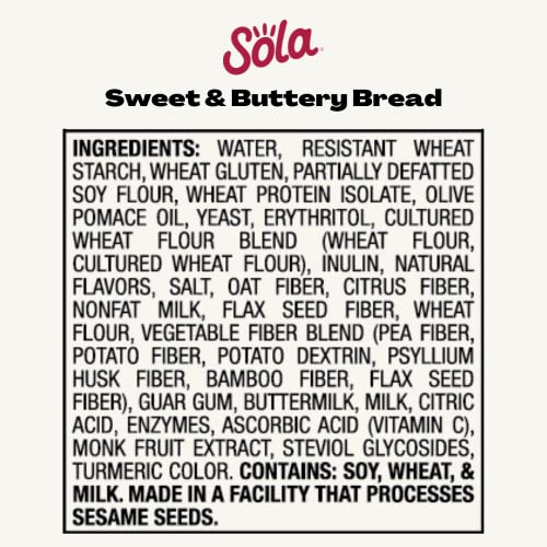 Sola Keto Sweet & Buttery White Bread - Delicious Non-GMO, No Ad...