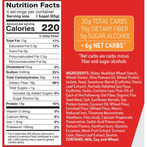 SOLA Low Carb & Keto Friendly Bagel Best Sellers Variety Pack - ...