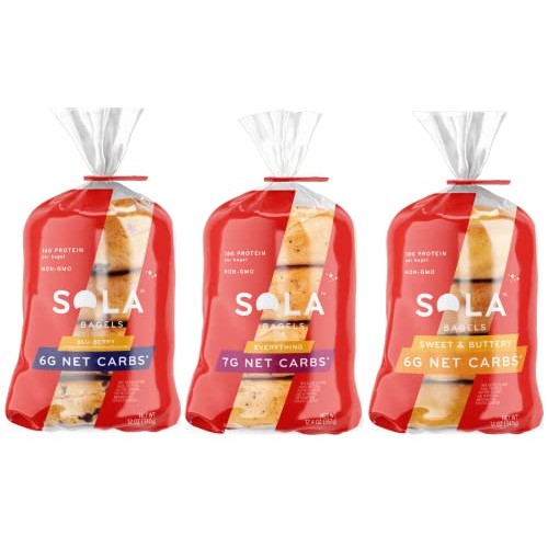 SOLA Low Carb & Keto Friendly Bagel Best Sellers Variety Pack - ...