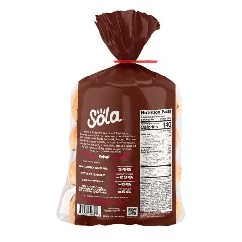 SOLA Low Carb & Keto Friendly Bagels, Chocolately Chip - 5g Net ...
