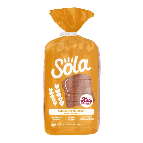 SOLA Non GMO & Keto Certified Bread, Golden Wheat, 1g Net Carb, ...