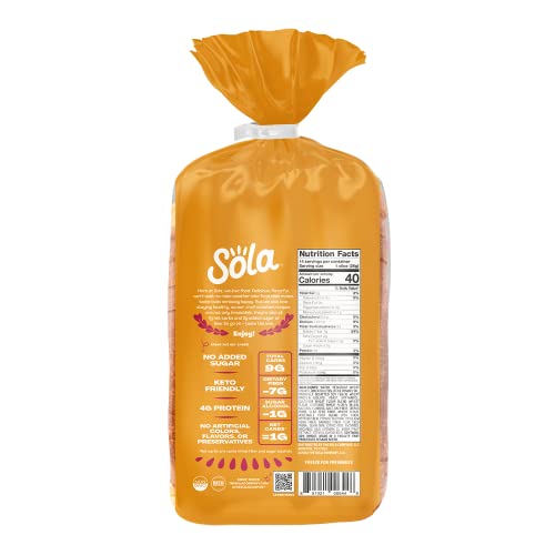 SOLA Non GMO & Keto Certified Bread, Golden Wheat, 1g Net Carb, ...