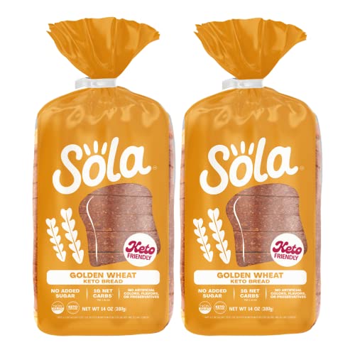 SOLA Non GMO & Keto Certified Bread, Golden Wheat, 1g Net Carb, ...