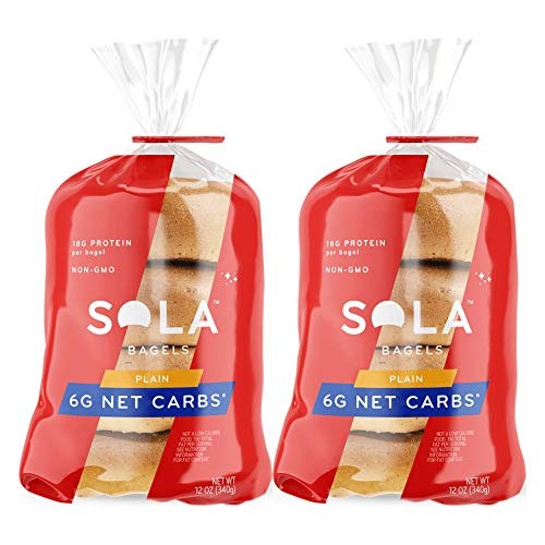 SOLA Plain Bagels, Low Carb & Keto Friendly, 18g of Protein Per ...