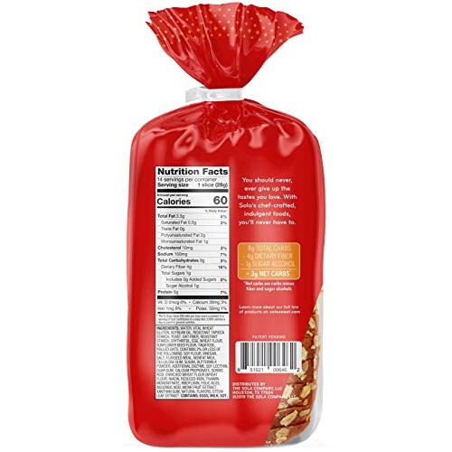 Sola Sweet Oat Bread – Low Carb, Low Calorie, Reduced Sugar, 5G