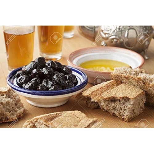 Moroccan Black Olives In Oil Cured In Air Vacuumed Packs - Pack