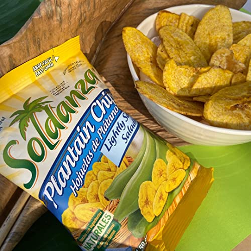 Soldanza Plantain Chips, Lightly Salted, 2.5 Oz Pack Of 24