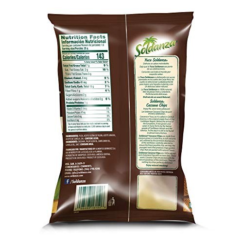 Soldanza Yuca/Cassava Chips, 1.59 Oz Pack of 24