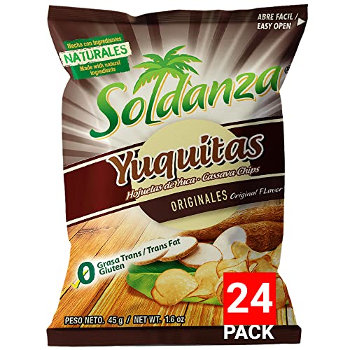 Soldanza Yuca/Cassava Chips, 1.59 Oz Pack of 24
