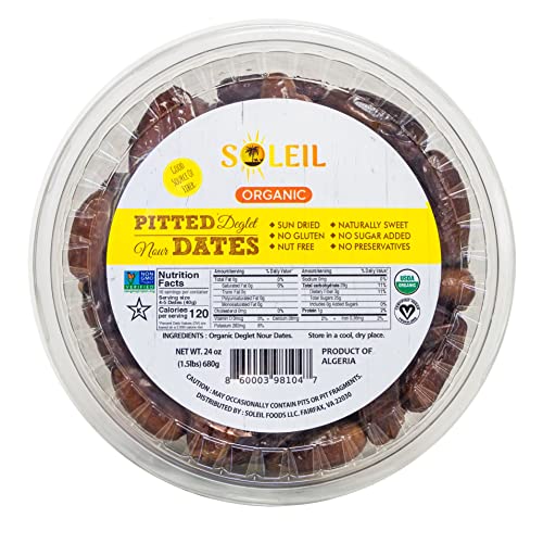24oz Organic Pitted Dates | Sun Dried Algerian Deglet Noor dates...
