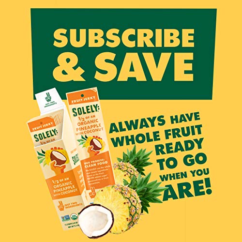 Solely Organic Pineapple Fruit Jerky, 12 Strips