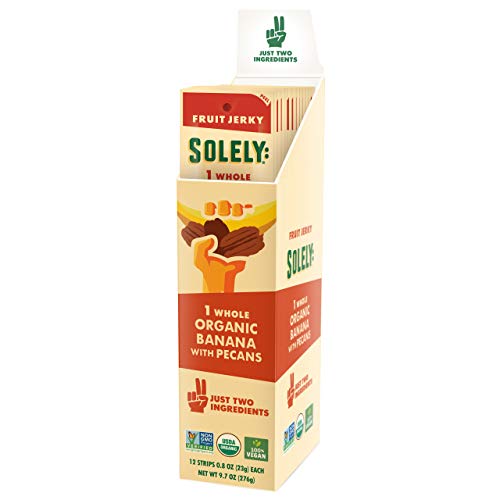 Solely Organic Banana With Pecan Fruit Jerky, 12 Strips | Two In