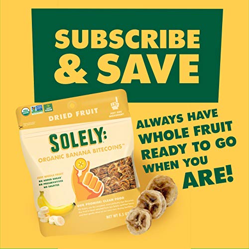 Solely Organic Dried Banana Bitecoins, 8.5Oz | One Ingredient |