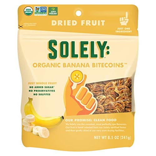 Solely Organic Dried Banana Bitecoins, 8.5Oz | One Ingredient |