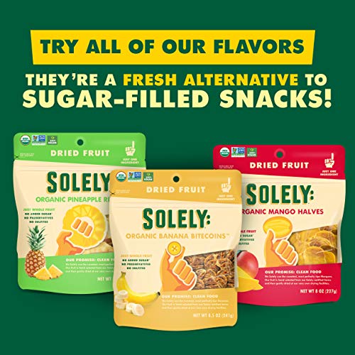 Solely Organic Dried Mango Halves, 8 Oz | One Ingredient | Vegan