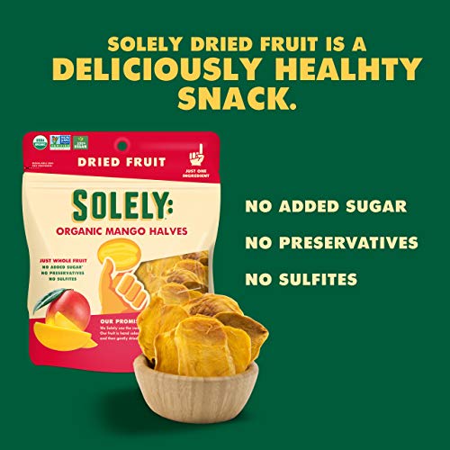 Solely Organic Dried Mango Halves, 8 Oz | One Ingredient | Vegan