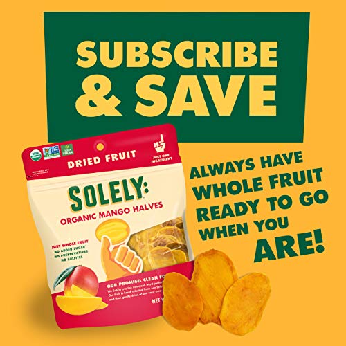 Solely Organic Dried Mango Halves, 8 Oz | One Ingredient | Vegan