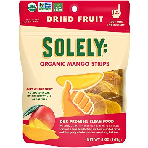 Solely Organic Dried Mango Strips, Medium Pack Of 6 | One Ingr