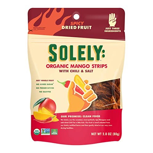 Solely Organic Dried Mango Strips With Chili And Salt, 2.8 Oz P