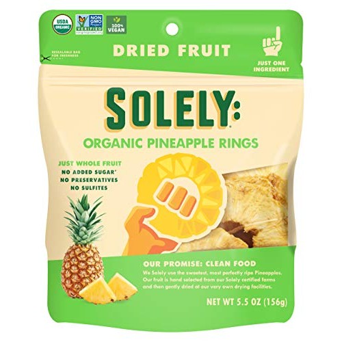 Solely Organic Dried Pineapple Rings, Large Pack Of 1 | One In