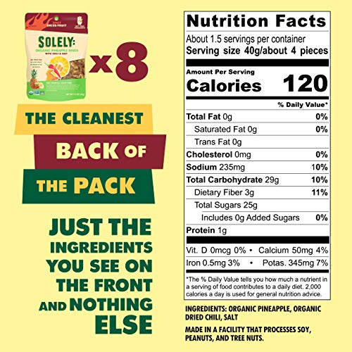 Solely Organic Dried Pineapple Rings With Chili And Salt, 2.2 Oz