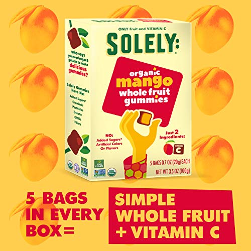 SOLELY Organic Mango Whole Fruit Gummies, 3.5 oz | Two Ingredien...