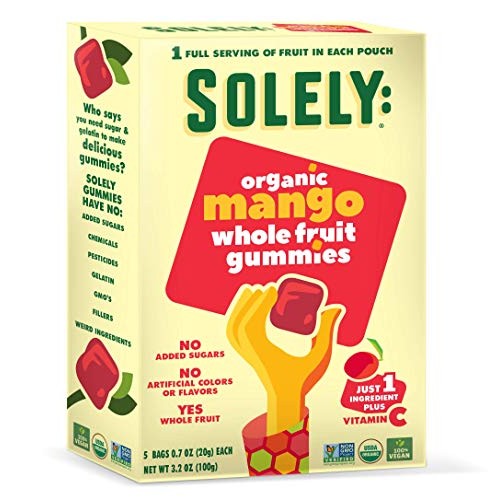SOLELY Organic Mango Whole Fruit Gummies, 3.5 oz | Two Ingredien...