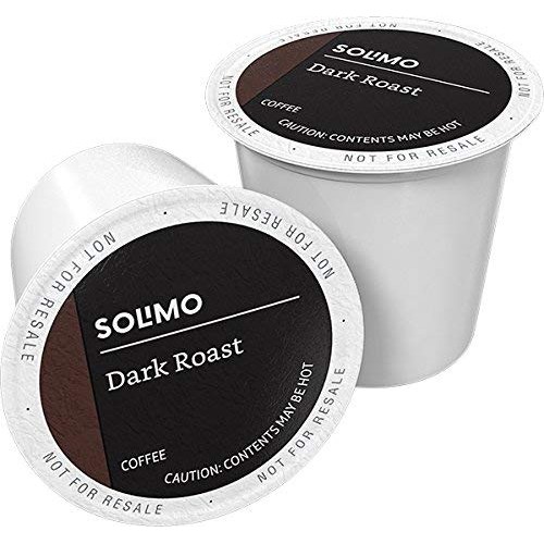 Amazon Brand - 100 Ct. Solimo Dark Roast Coffee Pods, Compatible