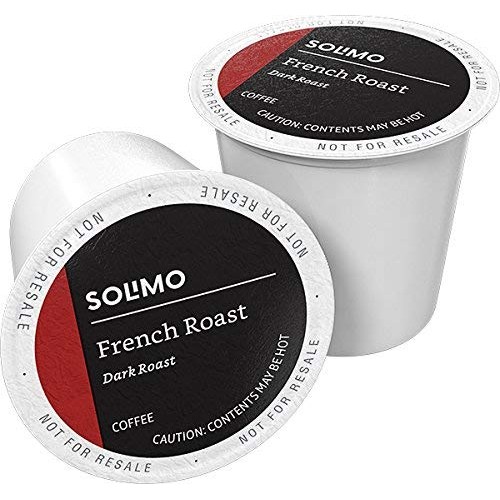 Amazon Brand - 100 Ct. Solimo Dark Roast Coffee Pods, French Roa