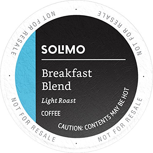 Amazon Brand - 100 Ct. Solimo Light Roast Coffee Pods, Breakfast