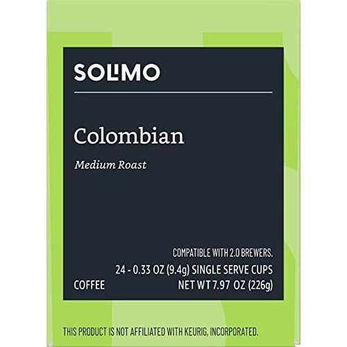 Amazon Brand - 24 Ct. Solimo Coffee Pods, Colombian, Compatible