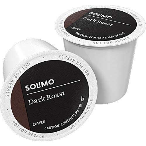 Amazon Brand - 24 Ct. Solimo Coffee Pods, Dark Roast, Compatible