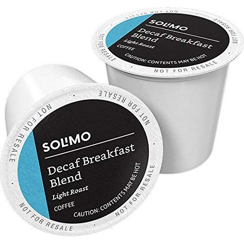 Amazon Brand Solimo Decaf Light Roast Coffee Pods, Breakfast Ble