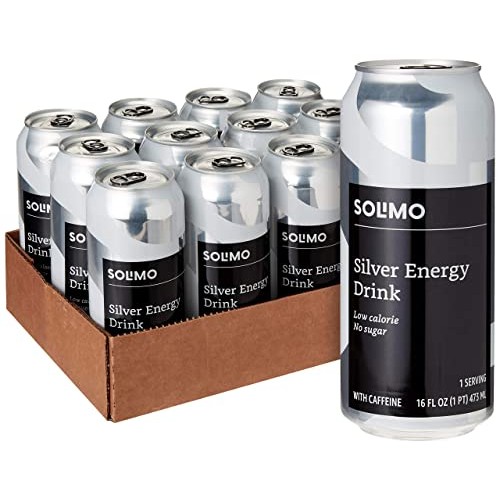 Amazon Brand - Solimo Silver Energy Drink, Sugar Free, 16 Fluid ...