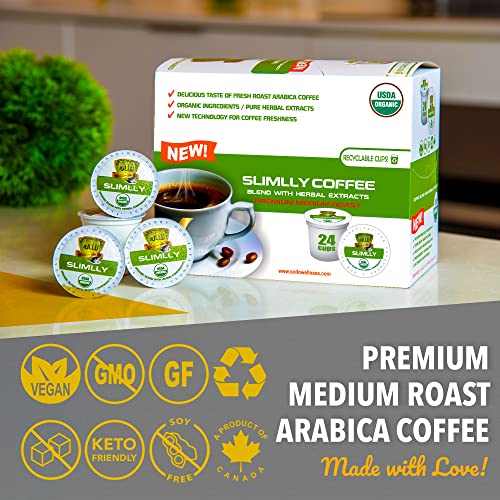 SOLLO Infused Organic Medium Roast Slimlly Low Acid Coffee, Sing...
