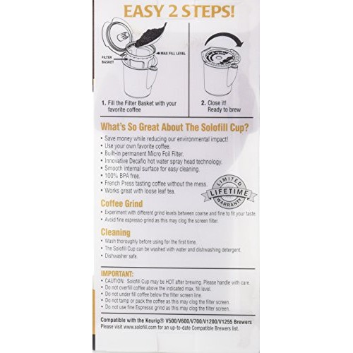 Solofill V1 Gold Cup 24K Plated Refillable Filter Cup For Coffee