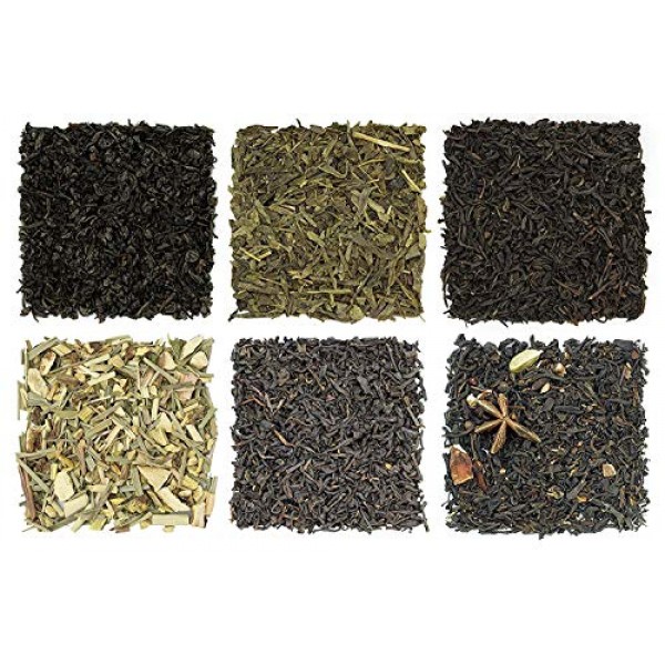 Solstice Loose Leaf Decaffeinated Tea Sampler: Six Flavors: Ceyl...